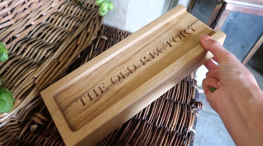 THE OLD RECTORY jumbo matchbox in the log basket. Still: Josie Irons on YouTube